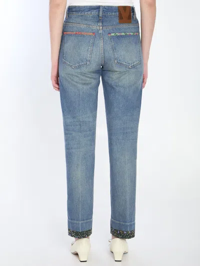 Valentino High Rise Viscose Straight Jeans