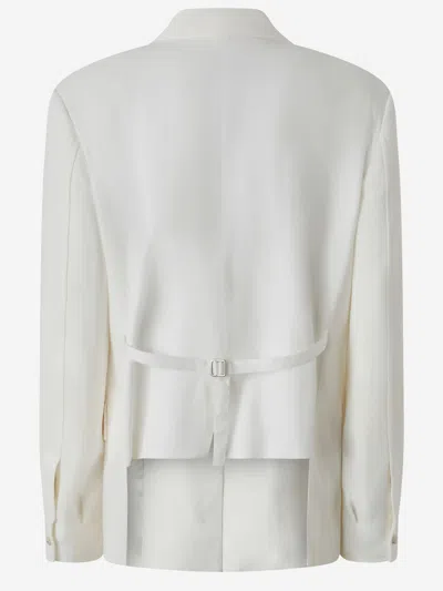 Pinko Tailored White Blazer With Single Button Closure