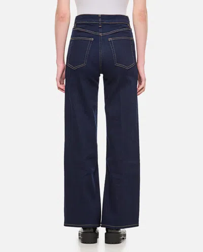 Frame Navy Blue Straight Jeans With Classic Five-pocket Design