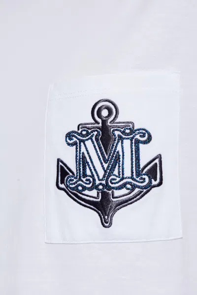 Max Mara Acacia Logo Pocket Jersey T-shirt In White