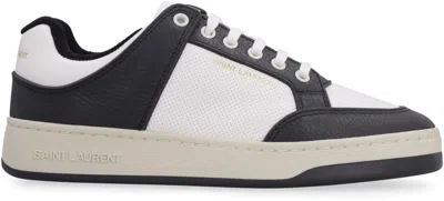 Saint Laurent 20mm Sl61 Leather Low Top Sneakers In Black