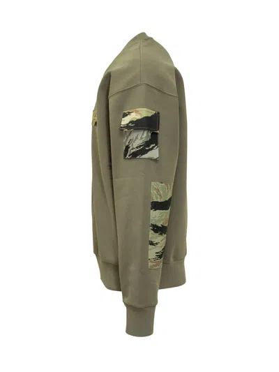 Givenchy Sweatshirt In Fleece With Camo Patches In Light Khaki