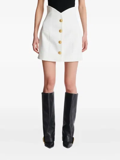 Balmain Double Crepe Tulip Skirt With Buttons