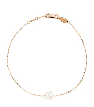 Redline Rose Gold And Pearl Sensuelle Akoya Chain Bracelet