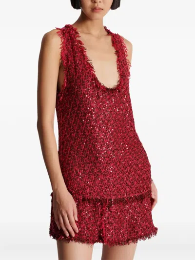 Balmain Glittered Tweed Top