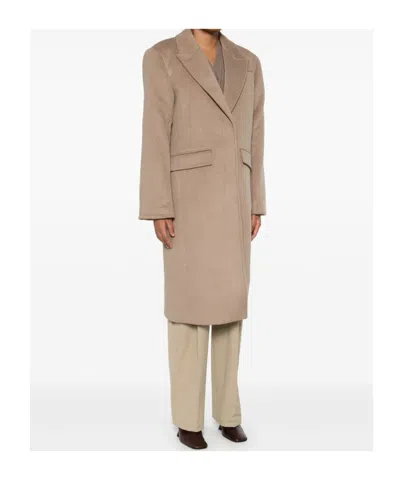 Remain Birger Christensen Brushed Coat In Brown