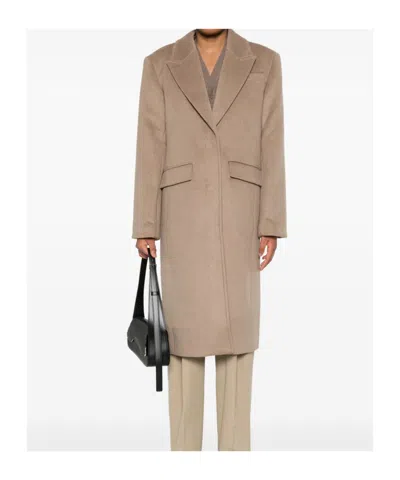 Remain Birger Christensen Brushed Coat In Brown