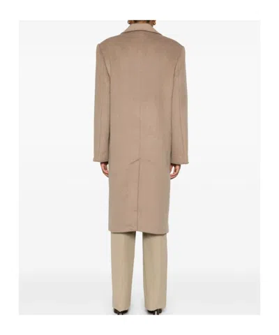 Remain Birger Christensen Brushed Coat In Brown