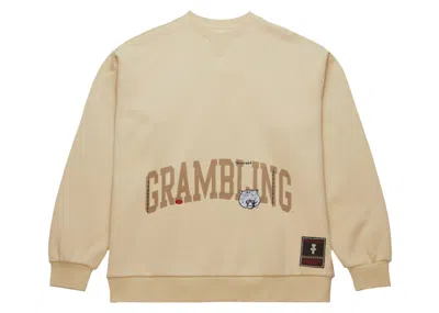 Pre-owned Travis Scott X Mitchell & Ness Grambling Tigers Pullover Sweatshirt In Tan