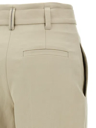 Brunello Cucinelli Beige Pants With Monil Detail On The Loop And Pences