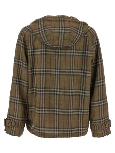 Burberry Half-zip Jacket With Check Pattern In Silk Blend