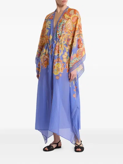 Etro Printed Cotton And Silk Beach Cover-up