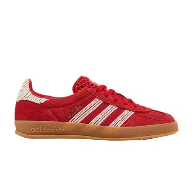 Pre-owned Adidas Originals Wmns Gazelle Indoor 'crochet Pack - Scarlet' In Red