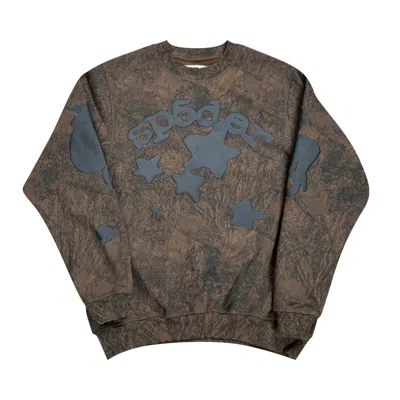 Pre-owned Sp5der X Complexcon Tree Crewneck 'camo' In Brown