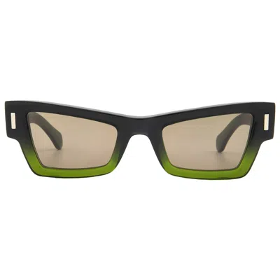 Ferragamo Rivets Acetate Cat-eye Sunglasses In Transparent Dark Green