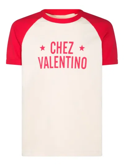 Valentino Short Sleeves Graphic Print In Neutral