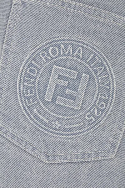 Fendi Denim Shorts In Gray