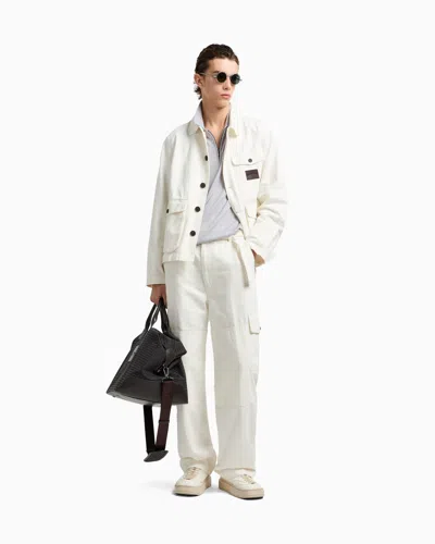 Emporio Armani Wool Blend Polo Shirt In Gray