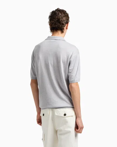 Emporio Armani Wool Blend Polo Shirt In Gray