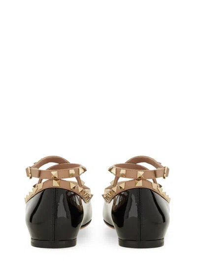 Valentino Rockstud Ballerina Patent-leather Pumps