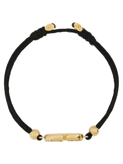 Valentino Cotton And Swarovski Crystal "vlogo Signature" Bracelet