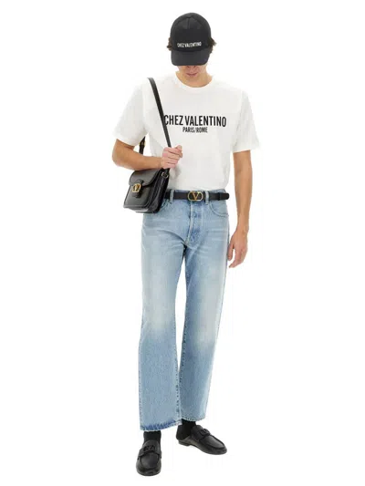 Valentino Cotton Crew Neck T-shirt With Graphic Print