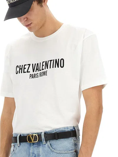 Valentino Cotton Crew Neck T-shirt With Graphic Print