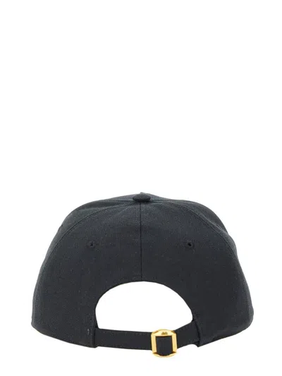 Valentino Garavani Black Baseball Cap With Butter Logo In Adjustable Cotton Women