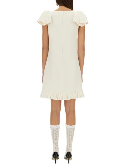 Valentino Ruffled Wool And Silk-blend Crepe Mini Dress