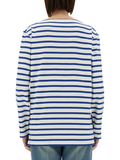 Valentino Long Sleeve Cotton T-shirt With Striped Pattern