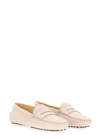 Tod's Almond Toe Suede Loafers In Neutral