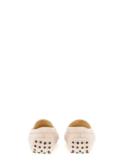 Tod's Almond Toe Suede Loafers In Neutral