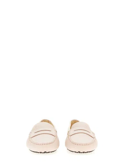 Tod's Almond Toe Suede Loafers In Neutral
