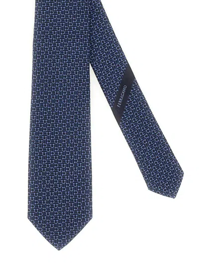Ferragamo Geometric Pattern Silk Tie