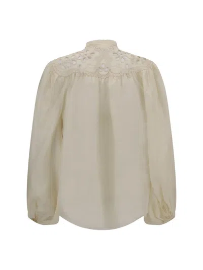 Zimmermann Womens Ivory Lucky Embroidered Cotton Blouse