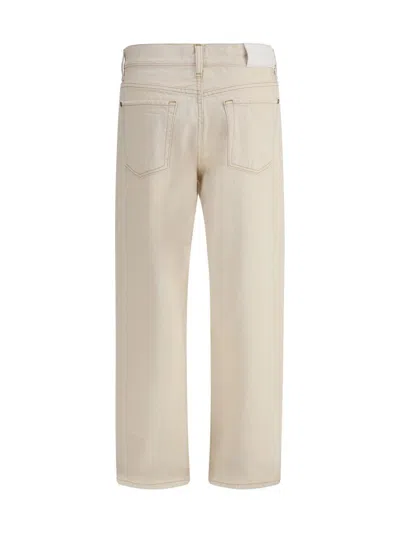 7 For All Mankind Straight Jeans With Belt Loops And Pockets In Gold