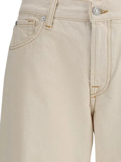 7 For All Mankind Straight Jeans With Belt Loops And Pockets In Gold