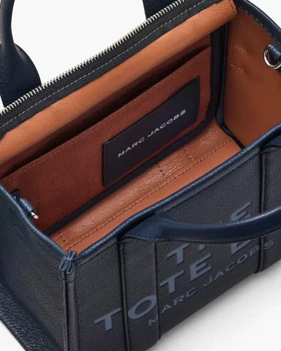 Marc Jacobs Borsa A Mano The Leather Small Tote Bag Blue Sea In Blue