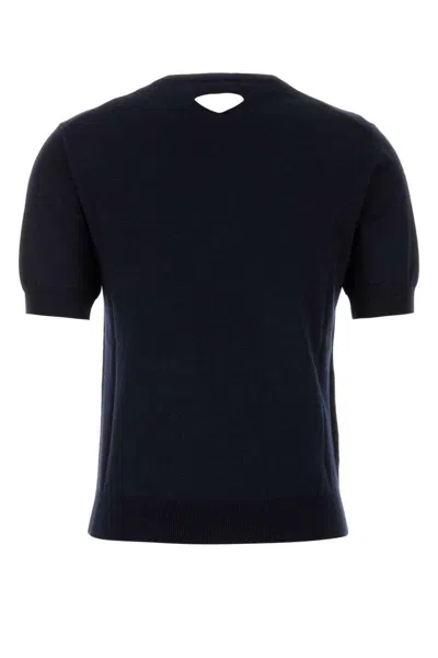Prada Midnight Wool Short Sleeve Sweater