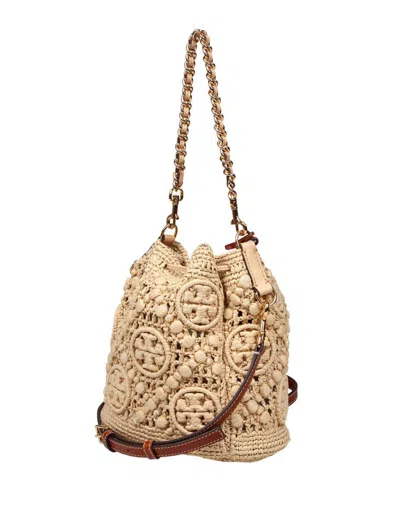 Tory Burch Monogram T Raffia Bag Natural Color