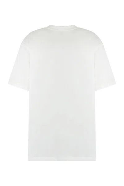 Burberry Women White Jersey Checked Twill-trimmed Cotton-jersey T-shirt Tee Shirt