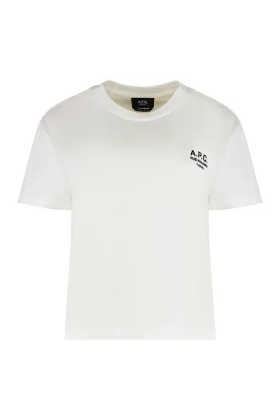 Apc A.p.c. Unisex Boxy T-shirt In Organic Cotton White Short Sleeves Women