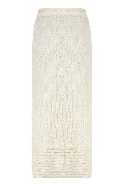 Le Kasha Openwork-knit Skirt