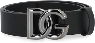 Dolce & Gabbana Men Dg Logo Leather Belt