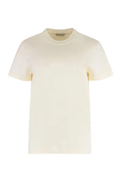 Moncler Cotton Crew-neck T-shirt In White
