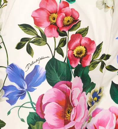 Dolce & Gabbana Multicolor Bermuda Shorts With All-over Floral Pattern Print In Cotton Woman