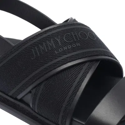Jimmy Choo Joa Flat Sandals Textured Strap