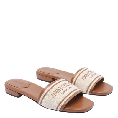 Jimmy Choo Joa Leather Flat Sandals With Round Toe