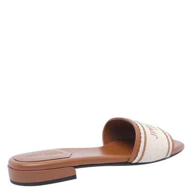 Jimmy Choo Joa Leather Flat Sandals With Round Toe