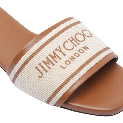 Jimmy Choo Joa Leather Flat Sandals With Round Toe